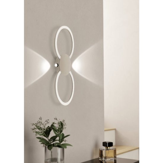 Eglo venticello 1 plafoniera led 20,91w 3000k 66cm moderna due anelli sabbia