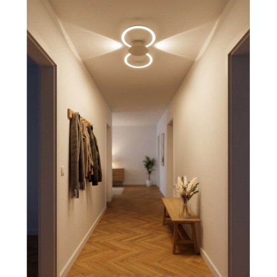 Eglo venticello 1 plafoniera led 20,91w 3000k 66cm moderna due anelli sabbia