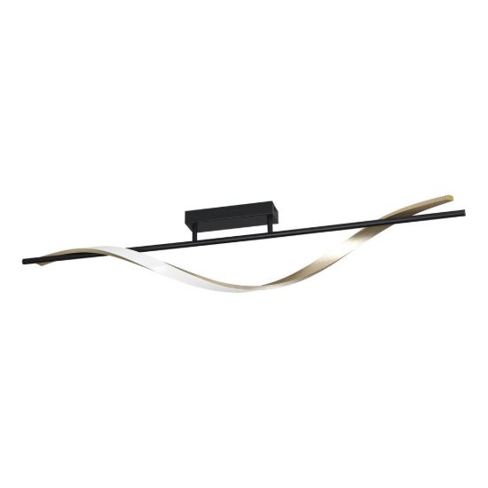 Eglo conaprato plafoniera led 20w cct 2700k 6500k 115cm per cucina moderna nero e ottone spazzolato