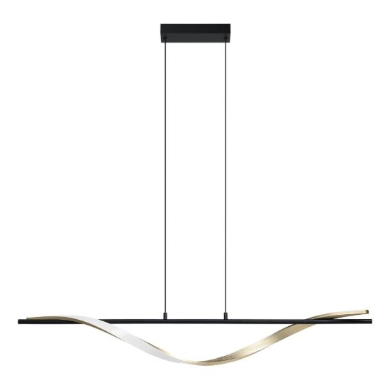 Eglo conaprato lampadario led 20w cct 2700k 6500k 115cm per sala da pranzo moderno nero e ottone spazzolato