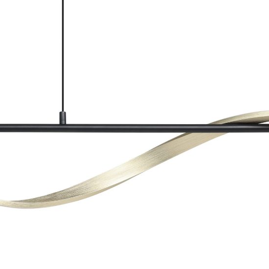 Eglo conaprato lampadario led 20w cct 2700k 6500k 115cm per sala da pranzo moderno nero e ottone spazzolato