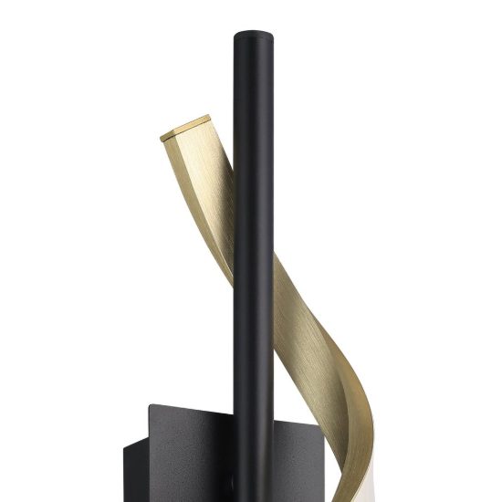 Eglo conaprato applique led 8,8w cct 2700k 6500k 46,5cm moderna spirale nero e ottone spazzolato