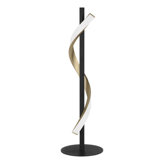 Eglo conaprato lampada da tavolo led 8,8w cct 2700k 6500k 46,5cm moderna spirale nero e ottone spazzolato