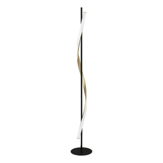 Eglo conaprato piantana led 20w cct 2700k 6500k 150cm moderna spirale nero e ottone spazzolato