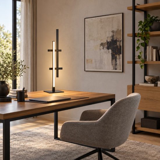 Eglo trepiliano lampada da tavolo led 6,5w 3000k 47cm moderna lineare nera
