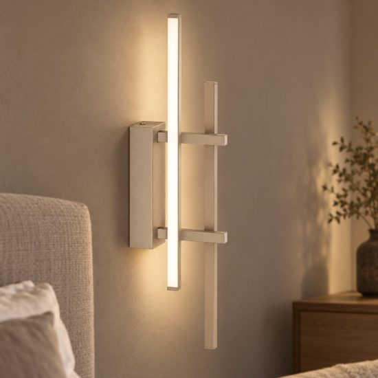 Eglo trepiliano applique led 12w 3000k 45,5cm moderna lineare sabbia