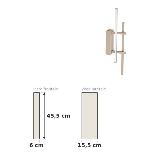 Eglo trepiliano applique led 12w 3000k 45,5cm moderna lineare sabbia