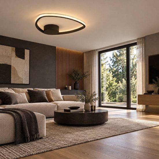 Eglo moschella plafoniera led 9,7w cct 2700k 6500k 37,5cm per soggiorno moderna nera