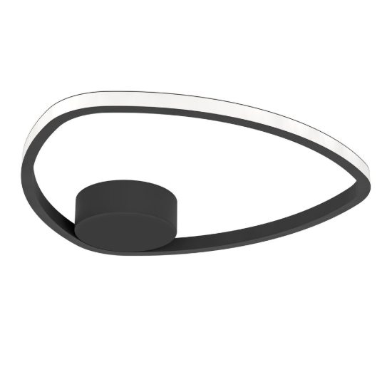 Eglo moschella plafoniera led 9,7w cct 2700k 6500k 37,5cm per soggiorno moderna nera