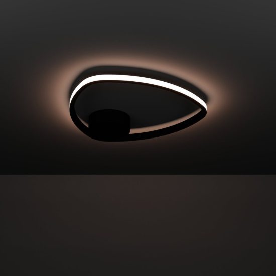 Eglo moschella plafoniera led 9,7w cct 2700k 6500k 37,5cm per soggiorno moderna nera