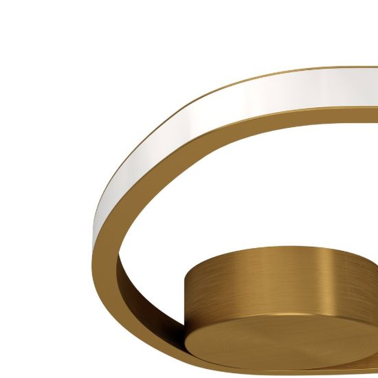 Eglo moschella plafoniera led 9,7w cct 2700k 6500k 37,5cm per soggiorno moderna ottone spazzolato