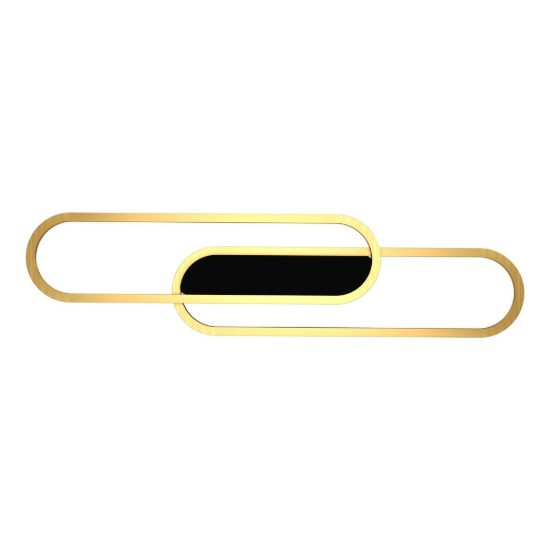 Eglo conivarena plafoniera led 20w cct 2700k 6500k 69cm moderna lineare nero e ottone