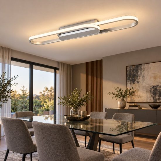 Eglo conivarena plafoniera led 20w cct 2700k 6500k 69cm moderna lineare cromo