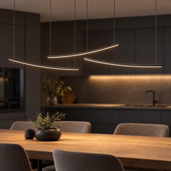Eglo villeggi lampadario led 22w cct 2700k 6500k 122cm per cucina moderno lineare nero