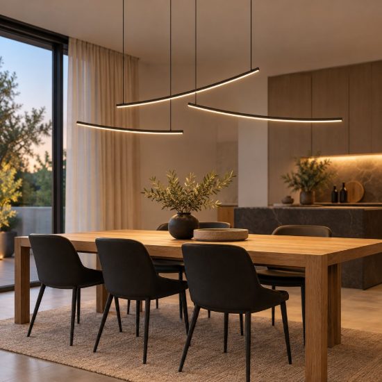 Eglo villeggi lampadario led 22w cct 2700k 6500k 122cm per cucina moderno lineare nero