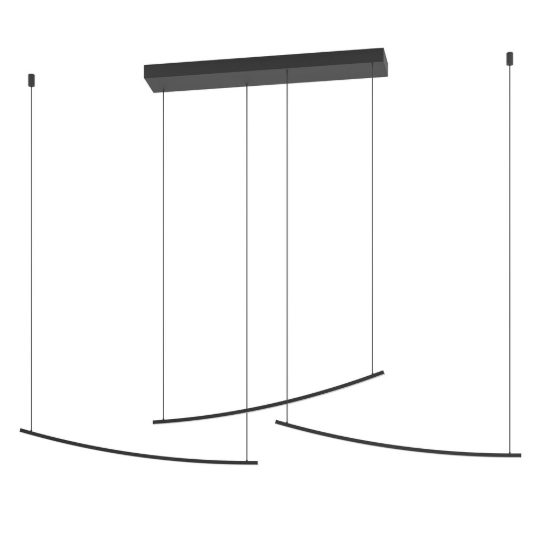 Eglo villeggi lampadario led 22w cct 2700k 6500k 122cm per cucina moderno lineare nero