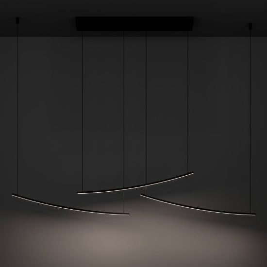 Eglo villeggi lampadario led 22w cct 2700k 6500k 122cm per cucina moderno lineare nero