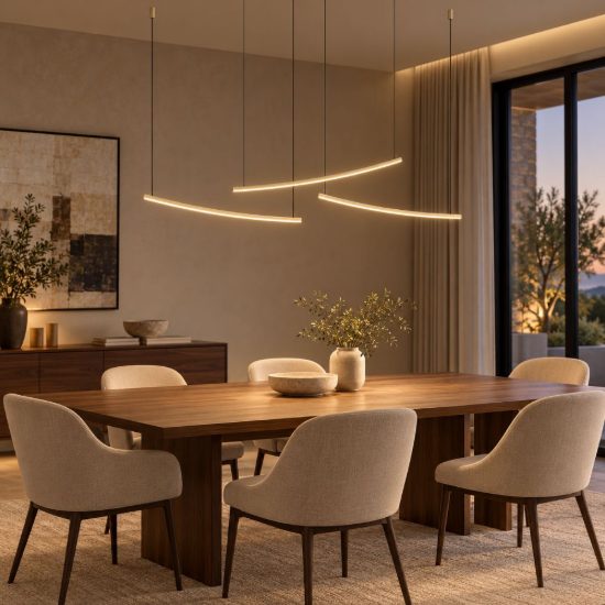 Eglo villeggi lampadario led 22w cct 2700k 6500k 122cm per cucina moderno lineare ottone opaco