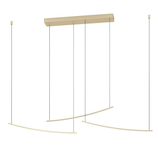 Eglo villeggi lampadario led 22w cct 2700k 6500k 122cm per cucina moderno lineare ottone opaco