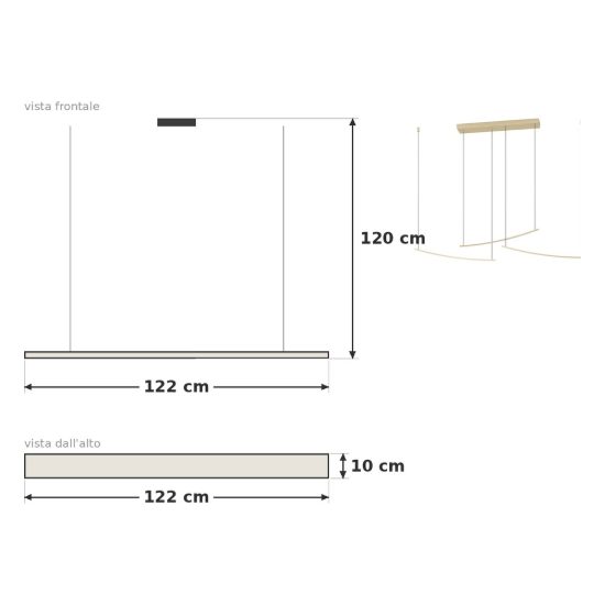 Eglo villeggi lampadario led 22w cct 2700k 6500k 122cm per cucina moderno lineare ottone opaco