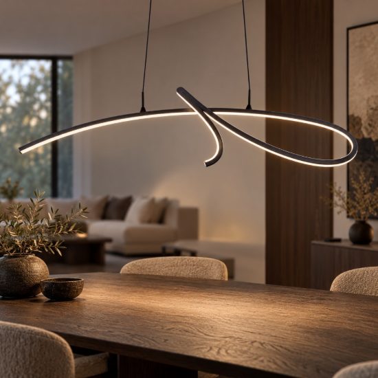 Eglo cardoncito lampadario led 20w cct 2700k 6500k 95,5cm per sala da pranzo moderno nero