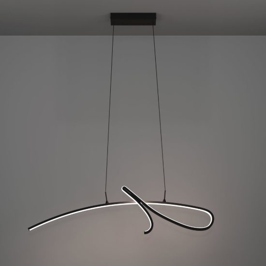 Eglo cardoncito lampadario led 20w cct 2700k 6500k 95,5cm per sala da pranzo moderno nero