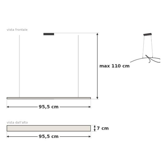 Eglo cardoncito lampadario led 20w cct 2700k 6500k 95,5cm per sala da pranzo moderno nero