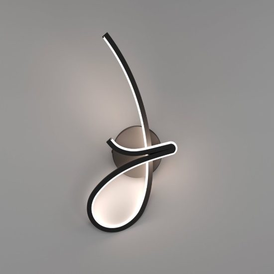 Eglo cardoncito applique led 12w cct 2700k 6500k 44cm moderna spiroidale nera