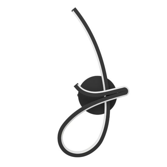 Eglo cardoncito applique led 12w cct 2700k 6500k 44cm moderna spiroidale nera