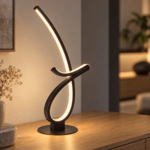 Eglo cardoncito lampada da tavolo led 12w cct 2700k 6500k 46cm moderna spiroidale nera