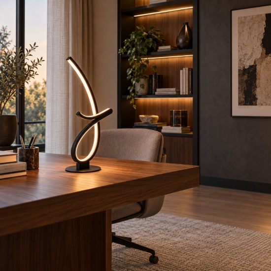 Eglo cardoncito lampada da tavolo led 12w cct 2700k 6500k 46cm moderna spiroidale nera