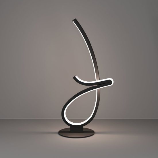 Eglo cardoncito lampada da tavolo led 12w cct 2700k 6500k 46cm moderna spiroidale nera