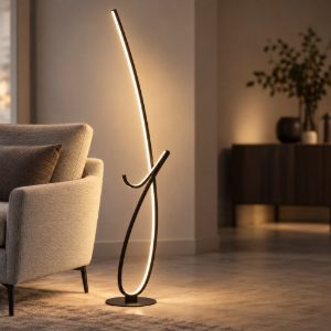 Eglo cardoncito piantana led 20w cct 2700k 6500k 130cm moderna spiroidale nera
