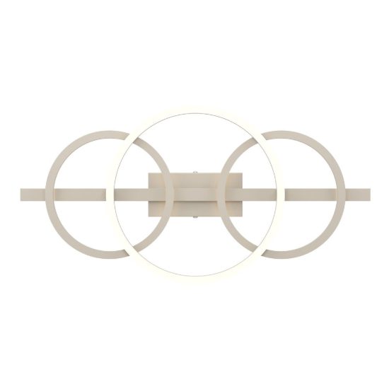 Eglo planillo plafoniera led 21w cct 2700k 6500k 55cm moderna tre anelli sabbia