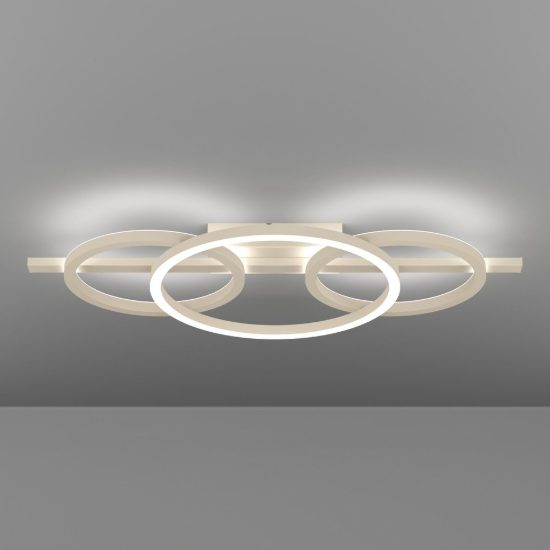 Eglo planillo plafoniera led 21w cct 2700k 6500k 55cm moderna tre anelli sabbia
