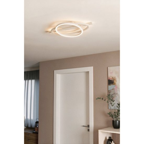 Eglo planillo plafoniera led 21w cct 2700k 6500k 55cm moderna anello ed ellisse sabbia