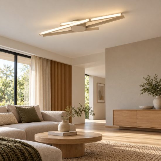 Eglo pradilla plafoniera led 21w cct 2700k 6500k 74cm moderna lineare sabbia