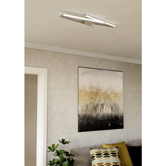 Eglo pradilla plafoniera led 21w cct 2700k 6500k 74cm moderna lineare sabbia