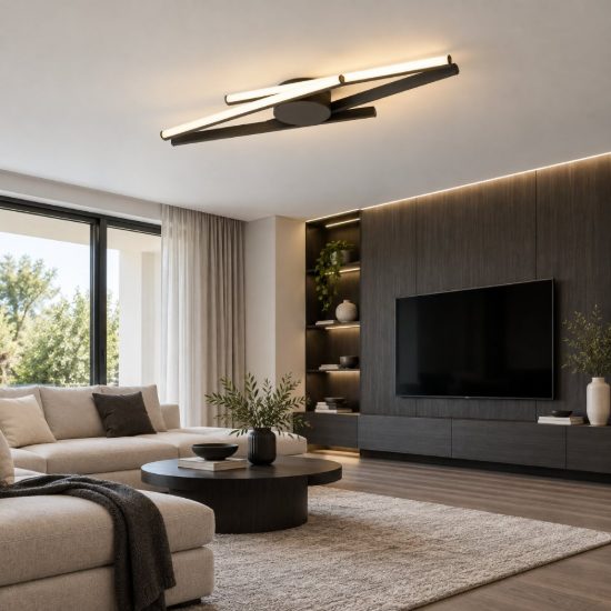 Eglo pradilla plafoniera led 21w cct 2700k 6500k 74cm moderna lineare nera