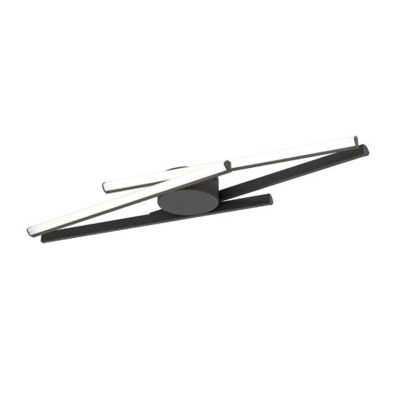 Eglo pradilla plafoniera led 21w cct 2700k 6500k 74cm moderna lineare nera