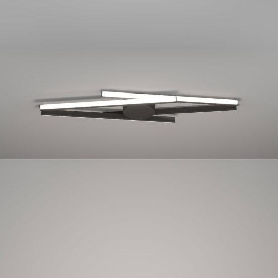 Eglo pradilla plafoniera led 21w cct 2700k 6500k 74cm moderna lineare nera