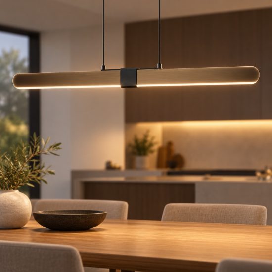 Eglo concesio lampadario led 19w cct 2700k 6500k 103,5cm per cucina moderno lineare bronzo e nero