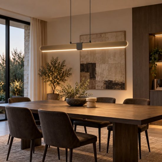 Eglo concesio lampadario led 19w cct 2700k 6500k 103,5cm per cucina moderno lineare bronzo e nero