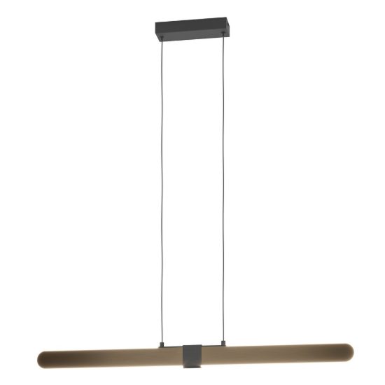 Eglo concesio lampadario led 19w cct 2700k 6500k 103,5cm per cucina moderno lineare bronzo e nero