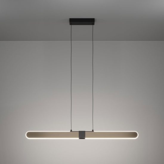 Eglo concesio lampadario led 19w cct 2700k 6500k 103,5cm per cucina moderno lineare bronzo e nero