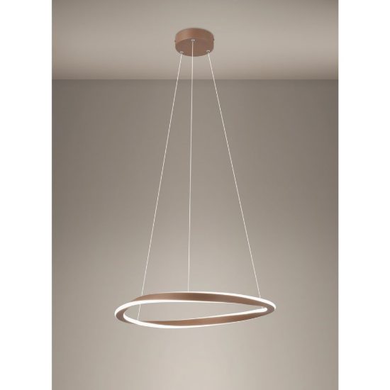 Eglo camerota lampadario led 40w cct 2700k 6500k 55cm con telecomando per sala da pranzo moderno bronzo scuro