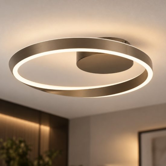 Eglo camerota plafoniera led 30w cct 2700k 6500k 41cm con telecomando per camera da letto moderna bronzo scuro