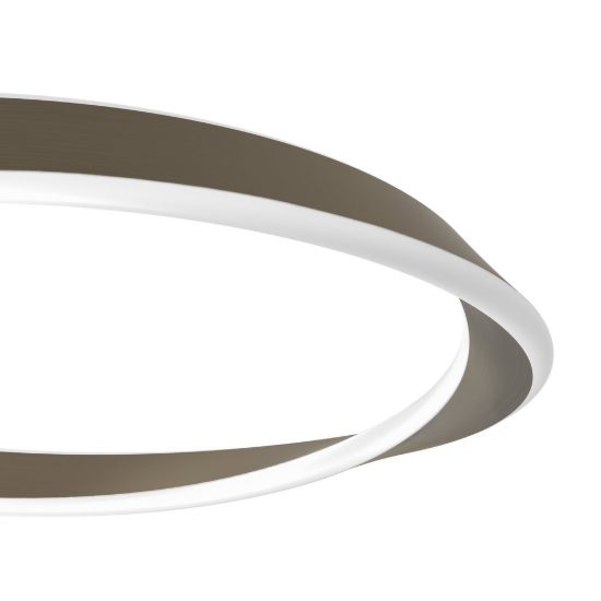Eglo camerota plafoniera led 30w cct 2700k 6500k 41cm con telecomando per camera da letto moderna bronzo scuro