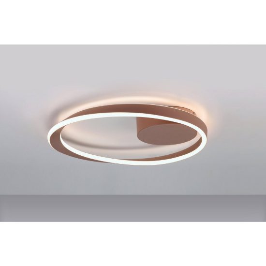 Eglo camerota plafoniera led 30w cct 2700k 6500k 41cm con telecomando per camera da letto moderna bronzo scuro