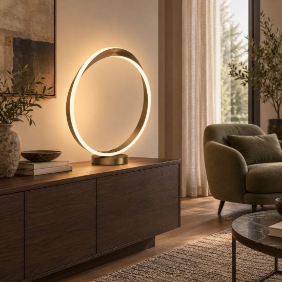 Eglo camerota lampada da tavolo led 10w cct 2700k 6500k 44cm per camera da letto moderna bronzo scuro